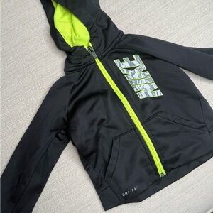 Nike Kids Black and Green Dri-FIT Jacket
